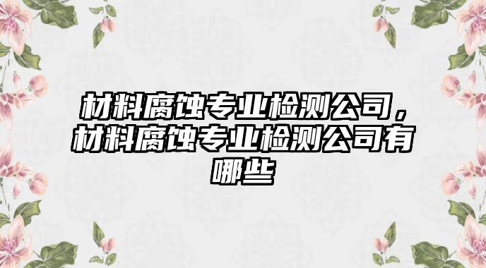 材料腐蝕專業(yè)檢測公司，材料腐蝕專業(yè)檢測公司有哪些