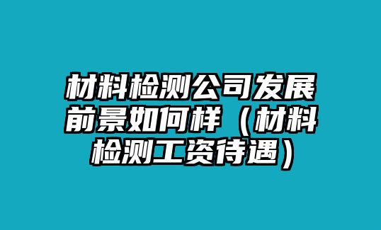 材料檢測(cè)公司發(fā)展前景如何樣（材料檢測(cè)工資待遇）