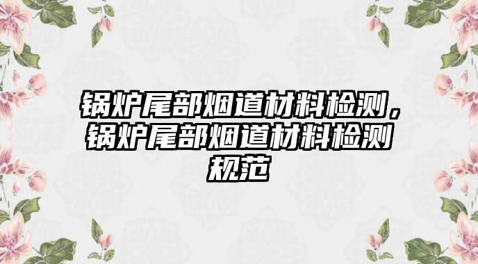 鍋爐尾部煙道材料檢測(cè)，鍋爐尾部煙道材料檢測(cè)規(guī)范