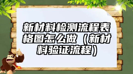 新材料檢測(cè)流程表格圖怎么做（新材料驗(yàn)證流程）