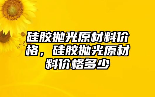 硅膠拋光原材料價(jià)格，硅膠拋光原材料價(jià)格多少