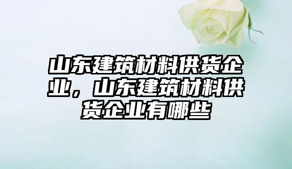 山東建筑材料供貨企業(yè)，山東建筑材料供貨企業(yè)有哪些