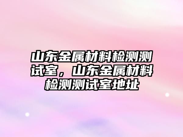 山東金屬材料檢測測試室，山東金屬材料檢測測試室地址