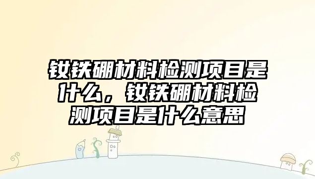 釹鐵硼材料檢測項目是什么，釹鐵硼材料檢測項目是什么意思