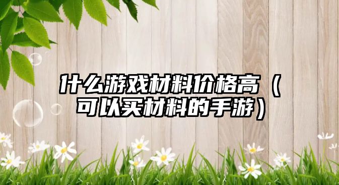 什么游戲材料價格高（可以買材料的手游）