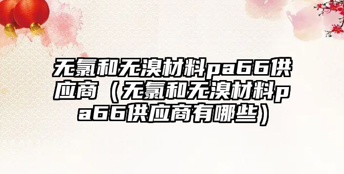 無氯和無溴材料pa66供應(yīng)商（無氯和無溴材料pa66供應(yīng)商有哪些）