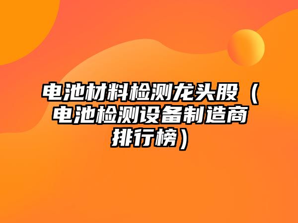 電池材料檢測(cè)龍頭股（電池檢測(cè)設(shè)備制造商排行榜）