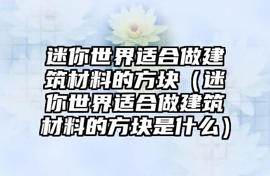 迷你世界適合做建筑材料的方塊（迷你世界適合做建筑材料的方塊是什么）