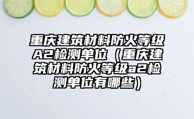 重慶建筑材料防火等級A2檢測單位（重慶建筑材料防火等級a2檢測單位有哪些）