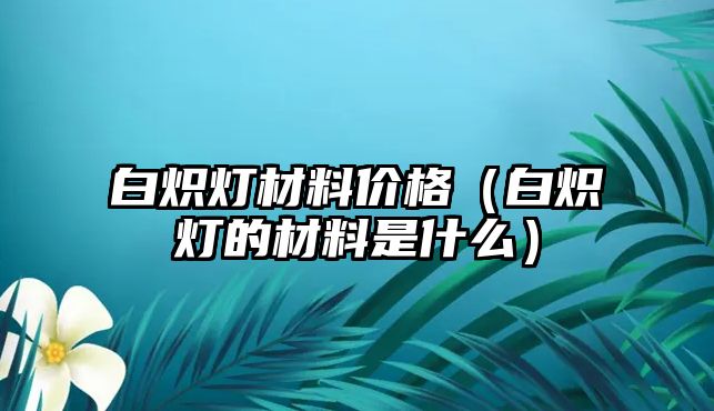 白熾燈材料價(jià)格（白熾燈的材料是什么）