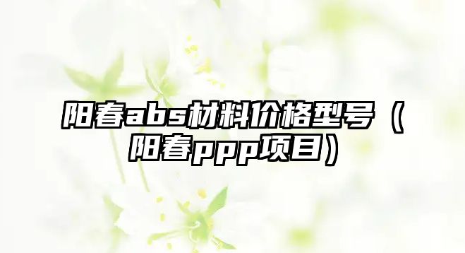 陽春abs材料價格型號（陽春ppp項目）