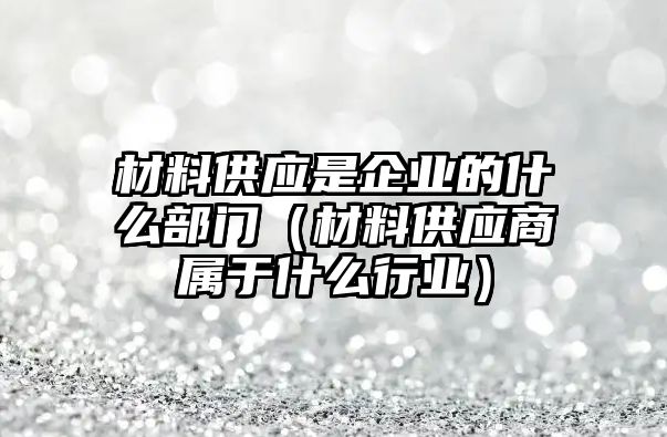 材料供應(yīng)是企業(yè)的什么部門（材料供應(yīng)商屬于什么行業(yè)）