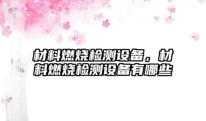 材料燃燒檢測(cè)設(shè)備，材料燃燒檢測(cè)設(shè)備有哪些