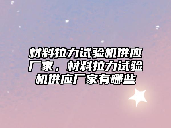 材料拉力試驗機供應廠家，材料拉力試驗機供應廠家有哪些