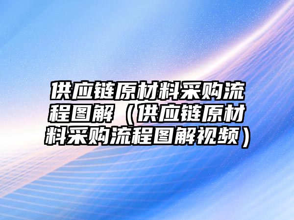 供應(yīng)鏈原材料采購流程圖解（供應(yīng)鏈原材料采購流程圖解視頻）