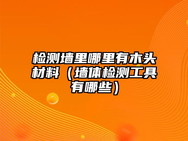 檢測(cè)墻里哪里有木頭材料（墻體檢測(cè)工具有哪些）