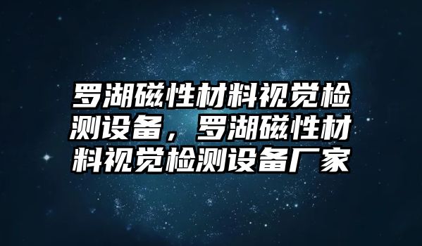 羅湖磁性材料視覺檢測設備，羅湖磁性材料視覺檢測設備廠家