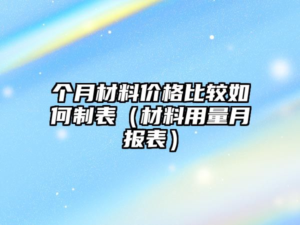 個月材料價(jià)格比較如何制表（材料用量月報(bào)表）