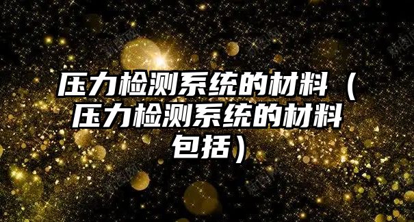 壓力檢測系統(tǒng)的材料（壓力檢測系統(tǒng)的材料包括）