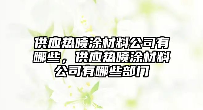 供應(yīng)熱噴涂材料公司有哪些，供應(yīng)熱噴涂材料公司有哪些部門