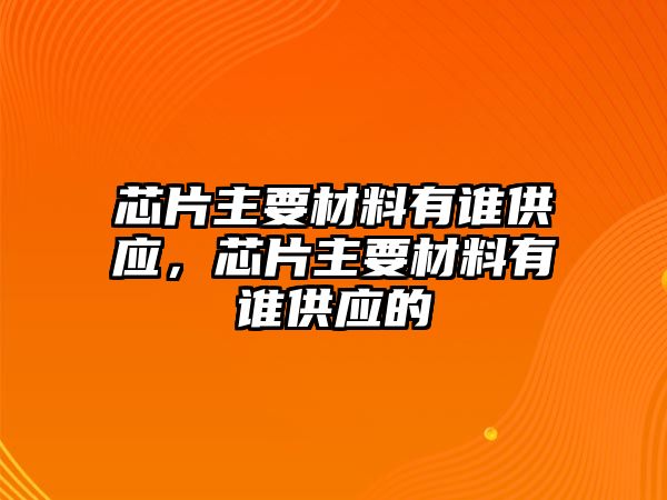 芯片主要材料有誰供應，芯片主要材料有誰供應的