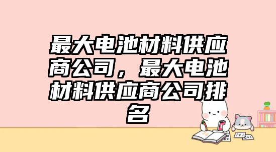 最大電池材料供應(yīng)商公司，最大電池材料供應(yīng)商公司排名