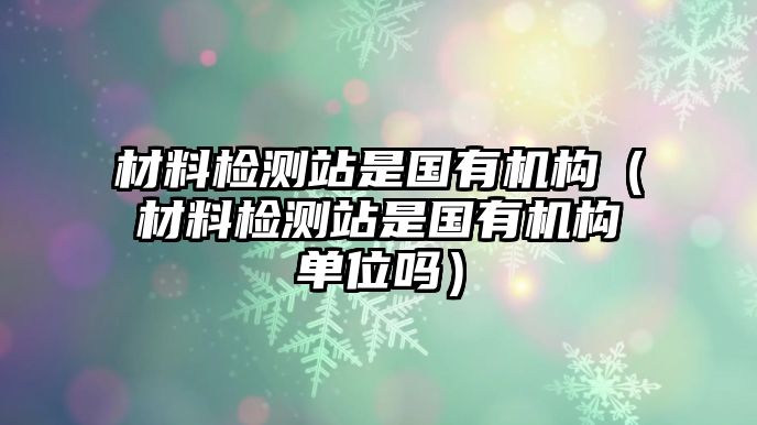 材料檢測(cè)站是國有機(jī)構(gòu)（材料檢測(cè)站是國有機(jī)構(gòu)單位嗎）