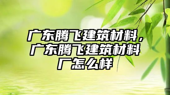 廣東騰飛建筑材料，廣東騰飛建筑材料廠怎么樣