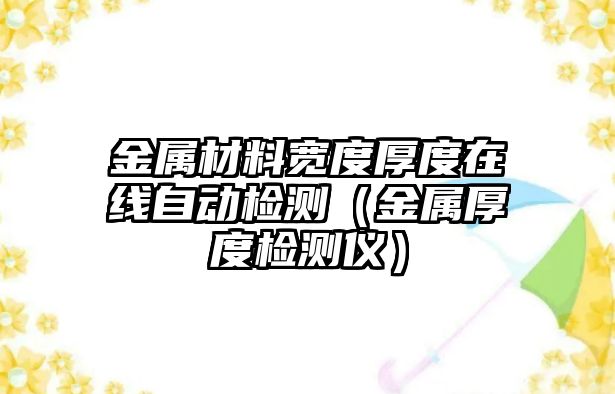 金屬材料寬度厚度在線自動檢測（金屬厚度檢測儀）