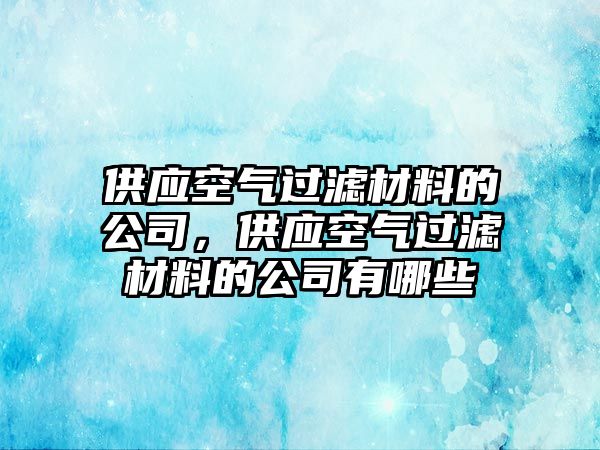 供應(yīng)空氣過濾材料的公司，供應(yīng)空氣過濾材料的公司有哪些