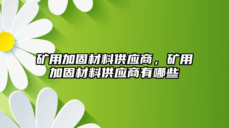 礦用加固材料供應(yīng)商，礦用加固材料供應(yīng)商有哪些