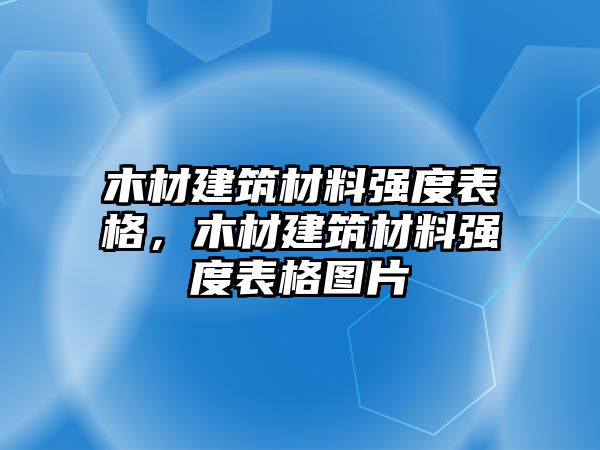 木材建筑材料強(qiáng)度表格，木材建筑材料強(qiáng)度表格圖片