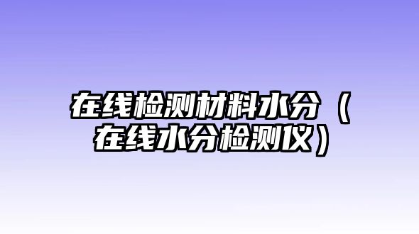 在線檢測(cè)材料水分（在線水分檢測(cè)儀）