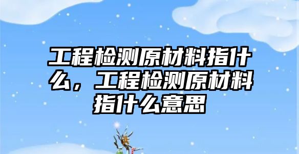 工程檢測原材料指什么，工程檢測原材料指什么意思