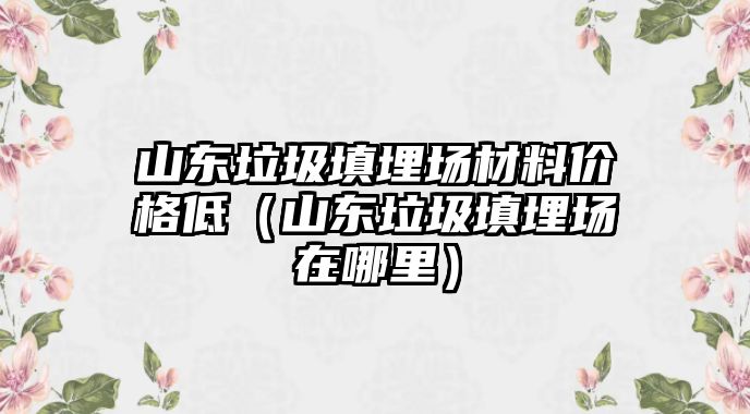 山東垃圾填埋場材料價格低（山東垃圾填埋場在哪里）