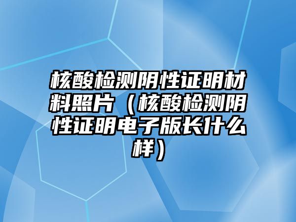 核酸檢測陰性證明材料照片（核酸檢測陰性證明電子版長什么樣）