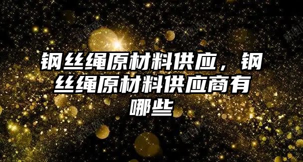 鋼絲繩原材料供應(yīng)，鋼絲繩原材料供應(yīng)商有哪些