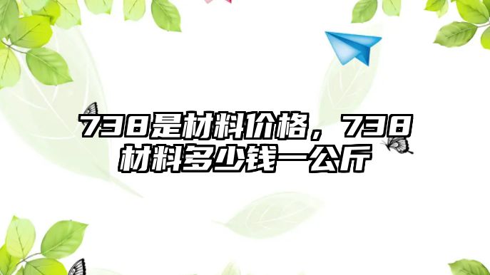 738是材料價格，738材料多少錢一公斤