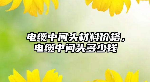 電纜中間頭材料價格，電纜中間頭多少錢