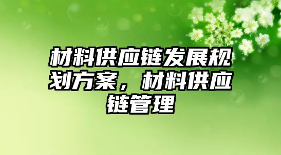 材料供應鏈發(fā)展規(guī)劃方案，材料供應鏈管理